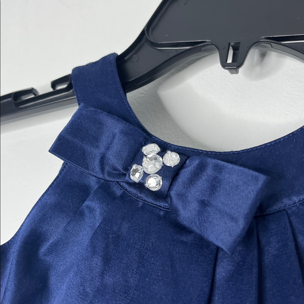 GYMBOREE Girls Navy Blue Dress Holiday Formal - Picture 6 of 11